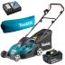 Фото Аккумуляторная газонокосилка Makita + Быстрозарядное устройство + Аккумулятор 18В LXT 3 Аг + Надувной диван SOFA-DLM431Z